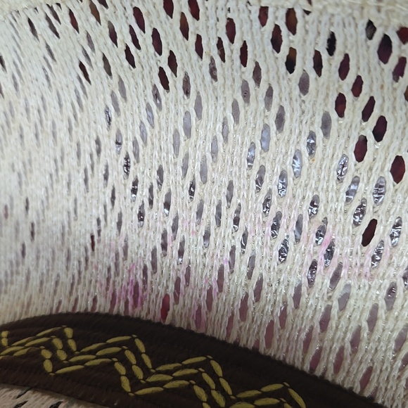 Vintage Lace Cowboy Hat Mexico Souvenir Feather Band Bohemian Cowgirl Western - Picture 10 of 16